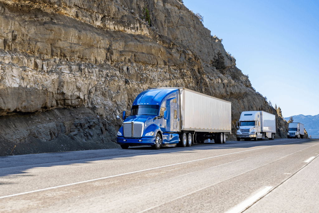 trucks following too close on highway