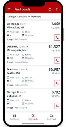 Truckstop mobile application example.