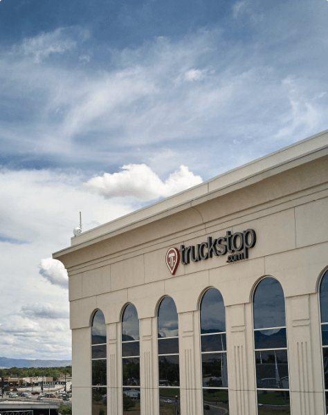 Our Boise Office Building with the Truckstop.com Logo on the building.