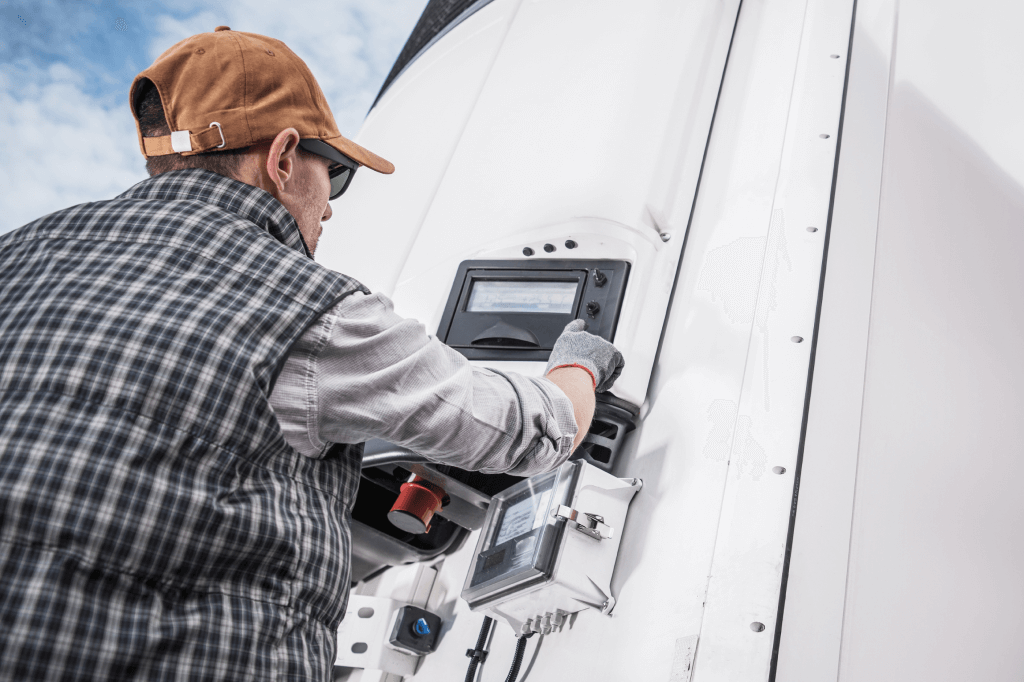 person at temperature control panel