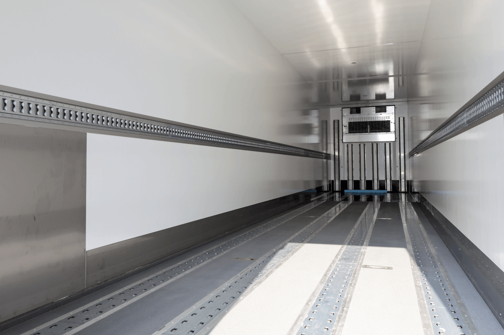 Inside a refrigerated trailer.